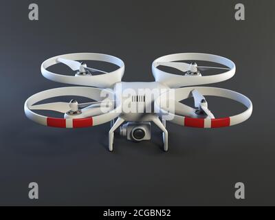 Drohne auf dunklem Hintergrund 3d-Rendering Stockfoto