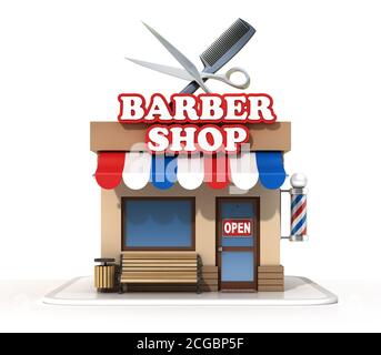 3D-Rendering im Friseursalon Stockfoto