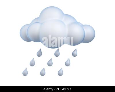 Wettersymbol Regen 3d-Rendering Stockfoto