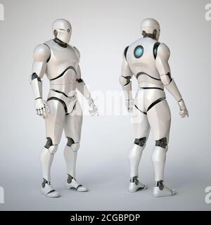 Roboter futuristisches Design Konzept 3d Rendering - verschiedene Ansicht Stockfoto