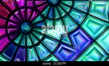 Mehrfarbige Kristalle Textur der bunten hellen Abstraktion Muster 3D-Illustration Stockfoto