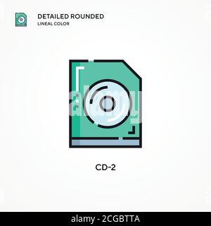 CD-2-Vektorsymbol. Moderne Vektorgrafik Konzepte. Einfach zu bearbeiten und anzupassen. Stock Vektor