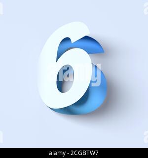 Schneiden Sie Papier Schriftgrad 6 aus Stockfoto