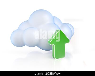 Cloud Computing Upload 3d Konzept Stockfoto