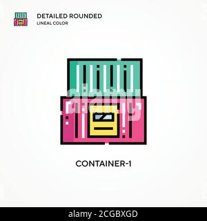 Vektor-Symbol für Container 1. Moderne Vektorgrafik Konzepte. Einfach zu bearbeiten und anzupassen. Stock Vektor