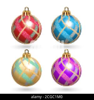 Weihnachtsbaumkugeln Set Stock Vektor