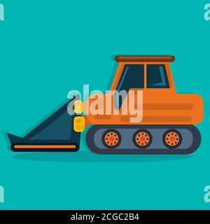 Lader Fahrzeug für industrielle Konzept Vektor-Illustration in flacher Ausführung Stock Vektor