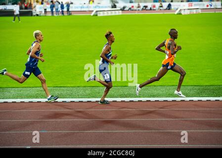 OSTRAVA, TSCHECHISCHE REPUBLIK, SEPTEMBER. 8. 2020: Jacob Kiplimo Uganda Langstreckenläufer in 5000 Meter professionelle Leichtathletik-Rennen, Vorbereitung für oly Stockfoto