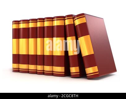 Bücher in der Reihe 3d-Illustration Stockfoto