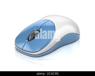 Computer-Maus isoliert auf weiss Stockfoto