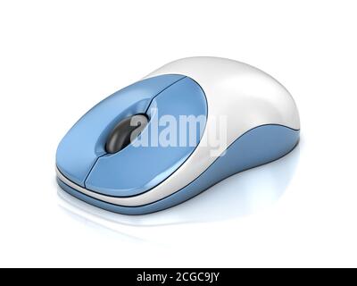 Computer-Maus isoliert auf weiss Stockfoto