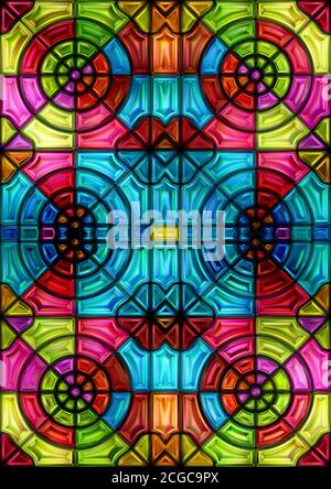 Buntglas Fenster Kunst Mosaik abstrakten Hintergrund Stockfoto