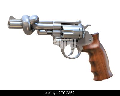 Gun gebunden in einem Knoten 3d-Rendering Stockfoto