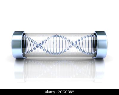 dna in Kapsel 3d-Illustration Stockfoto