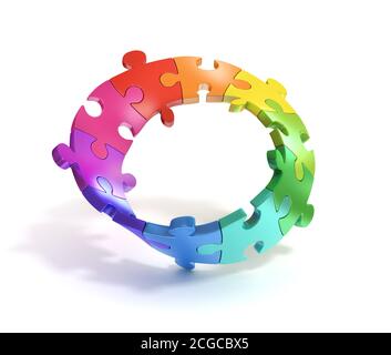 3d Puzzle bunte mobius Streifen Stockfoto