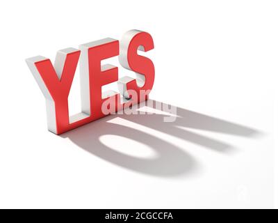 ja Buchstaben werfen keinen Schatten Stockfoto