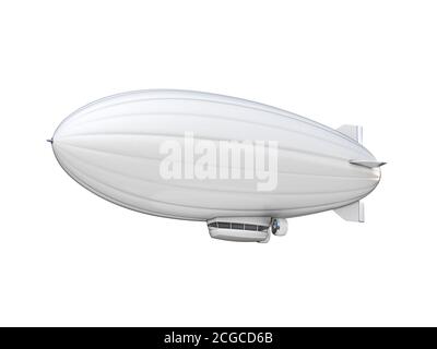 Weißer Zeppelin auf weißem Hintergrund Stockfoto