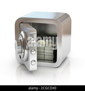 3d Darstellung Der Stahl Sicher Voller Geld Stockfotografie Alamy