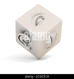 Mund Auge Ohr abstrakte 3d-Illustration Stockfoto