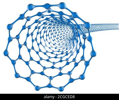 Abstraktes 3d-Rendering mit Nanoröhren Stockfoto