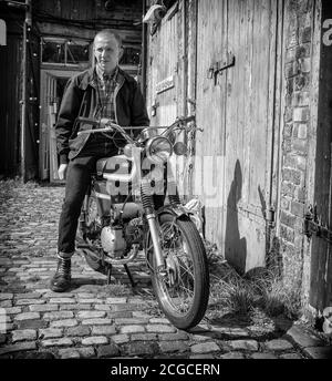 70er Jahre Jugendkultur - Bolt Motorräder - Stoke Newington - London – Großbritannien Stockfoto