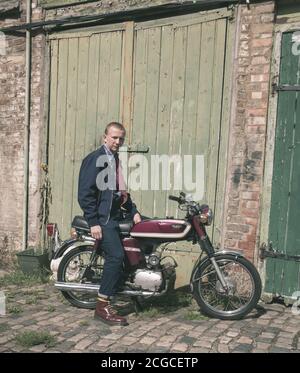 70er Jahre Jugendkultur - Bolt Motorräder - Stoke Newington - London – Großbritannien Stockfoto