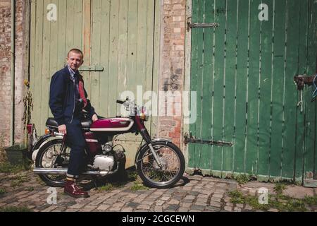 70er Jahre Jugendkultur - Bolt Motorräder - Stoke Newington - London – Großbritannien Stockfoto