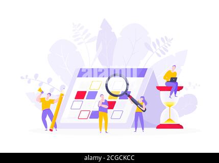 Kalenderplanung Zeitplan Geschäftskonzept Vektor Illustration. Stock Vektor