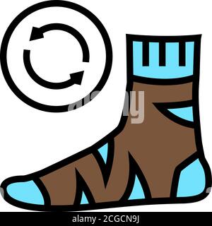 Nutzlose Socke Farbe Symbol Vektor isolierte Illustration Stock Vektor