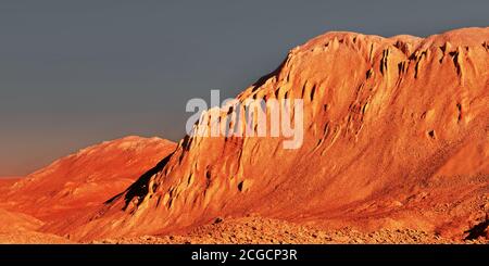 Marslandschaft, 3d-Rendering von imaginärem mars-Planeten-Gelände, Science-Fiction-Illustration. Stockfoto