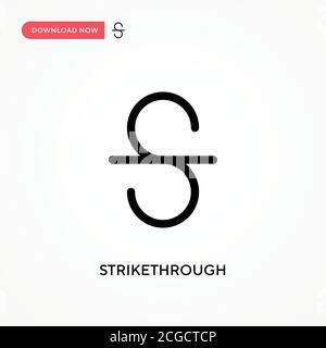 Durchgestrichen einfaches Vektorsymbol. Moderne, einfache flache Vektor-Illustration für Website oder mobile App Stock Vektor