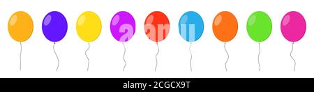 Luftballons eingestellt. Sprechblasensymbole isoliert. Bunte Heliumballons im flachen Design. Vektorgrafik Stock Vektor