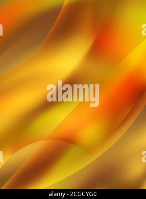 Abstrakter roter, gelber und orangefarbener glatter Hintergrund. Goldfarbenes, unscharfes Muster Stockfoto