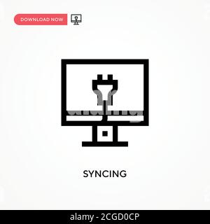 Einfaches Vektorsymbol wird synchronisiert. Moderne, einfache flache Vektor-Illustration für Website oder mobile App Stock Vektor