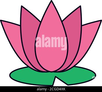 lotus Blume Symbol über weißem Hintergrund, Linie und füllen Stil, Vektor-Illustration Stock Vektor