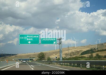 A 16 - Autostrada Napoli - Bari - Autobahn, Italien Stockfoto