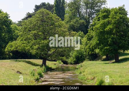 River Sid at the Bees, Sidmouth, Devon, England, Großbritannien Stockfoto