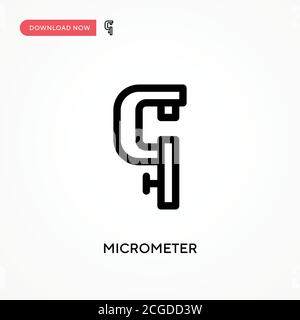 Einfaches Vektorsymbol für Mikrometer. Moderne, einfache flache Vektor-Illustration für Website oder mobile App Stock Vektor