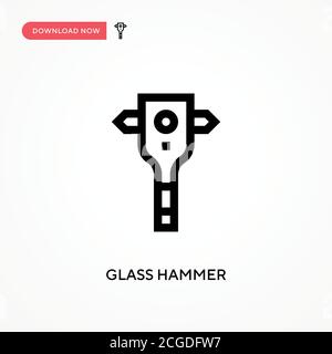 Einfaches Vektorsymbol für Glashammer. Moderne, einfache flache Vektor-Illustration für Website oder mobile App Stock Vektor