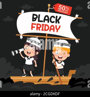 Black Friday Sale Inschrift Design-Vorlage Stock Vektor