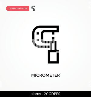 Einfaches Vektorsymbol für Mikrometer. Moderne, einfache flache Vektor-Illustration für Website oder mobile App Stock Vektor
