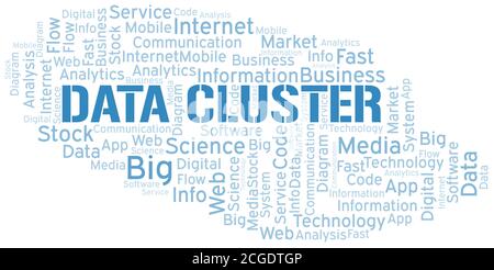 Datencluster Vektor Wort Wolke, nur mit dem Text gemacht. Stock Vektor