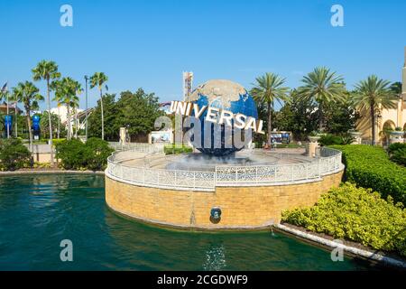 Der berühmte Universal Globe im Universal Studios Florida Themenpark Stockfoto