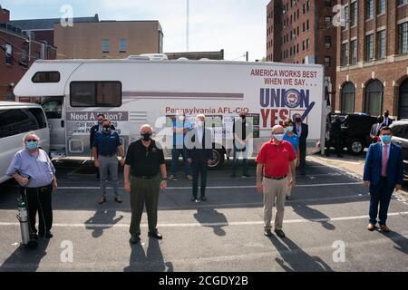 HARRISBURG, PA, USA - 07. September 2020 - demokratischer US-Präsidentschaftskandidat Joe Biden bei einer virtuellen Veranstaltung des AFL-CIO Labor Day in Harrisburg, Pennsylvania Stockfoto