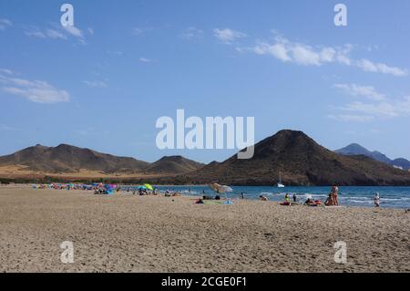 Playa de los Genoveses Strand. Naturpark Cabo de Gata, Almeria, Spanien Stockfoto