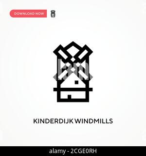 Kinderdijk Windmühlen einfaches Vektor-Symbol. Moderne, einfache flache Vektor-Illustration für Website oder mobile App Stock Vektor