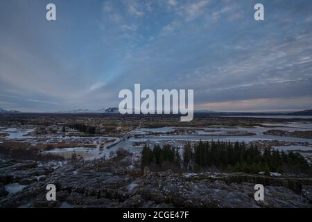 Þingvellir, Thingvellir Nationalpark in Island Winter 2017 Stockfoto