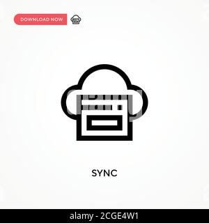 Symbol für einfache Vektorsynchronisierung. Moderne, einfache flache Vektor-Illustration für Website oder mobile App Stock Vektor