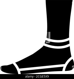 Low Cut Sock Glyphe Symbol Vektor isolierte Illustration Stock Vektor