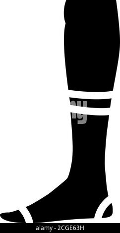 Textile Socke Glyphe Symbol Vektor isolierte Illustration Stock Vektor